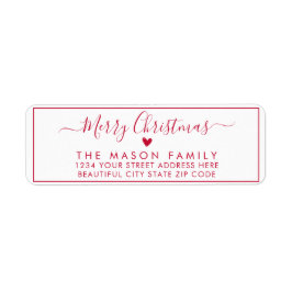 Elegant scriptlabel voor kerstretouradres voor scr etiket