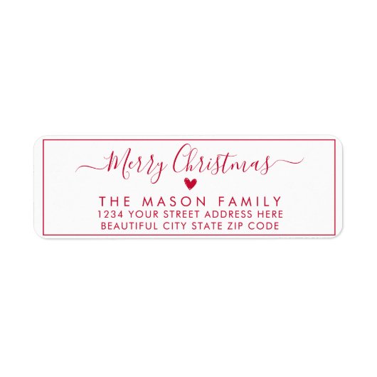 Elegant scriptlabel voor kerstretouradres voor scr etiket (Voorkant)