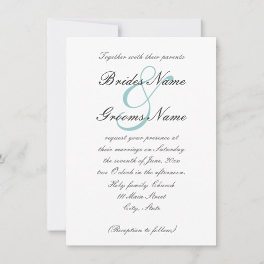 Elegant scriptlettertype bruiloft-uitnodiging kaart (Voorkant)