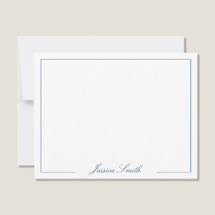 Elegant scriptmonogram naamkader notitiekaartje