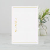 Elegant scriptnaam Silver Gold folie Note card Folie Uitnodiging (Staand Voorkant)