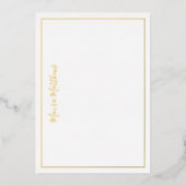 Elegant scriptnaam Silver Gold folie Note card Uitnodiging (Voorkant)