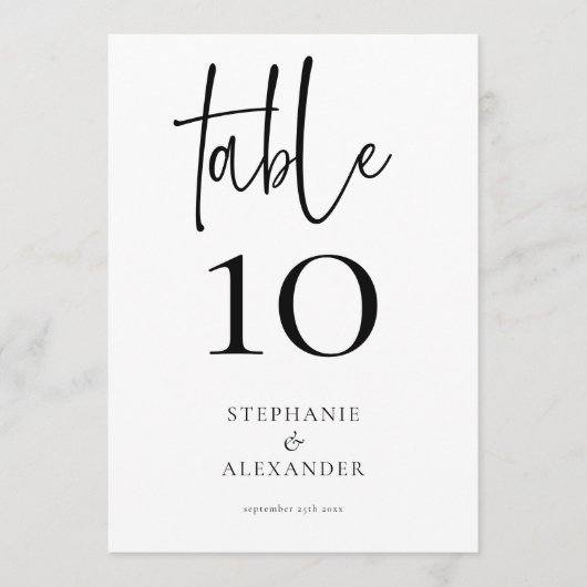 Elegant scriptnamen Datum om het even welk kleurta Kaart (Voorkant)