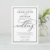 Elegant scripttrouwuitnodiging kaart (Staand voorkant)