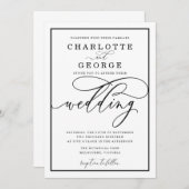 Elegant scripttrouwuitnodiging kaart (Voorkant / Achterkant)