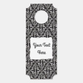 Elegant Scroled Damask Design Zwart Wit Deurhanger (Voorkant)