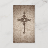 Elegant Scroll Christelijk Kruis met wervelkolom A Visitekaartje (Achterkant)