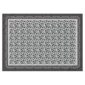 Elegant Scroll Damask Black en White Tafelkleed (Voorkant (Horizontaal))