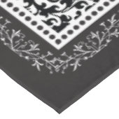 Elegant Scroll Damask Black en White Tafelkleed (Gekanteld)