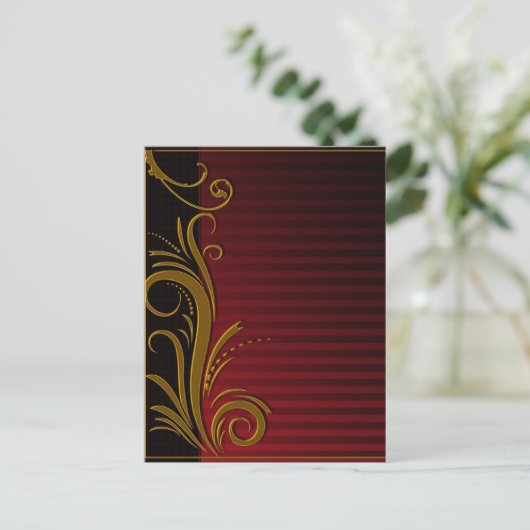 Elegant Scroll Design Briefkaart (Staand voorkant)