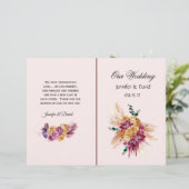Elegant Scroll & Hearts Wedding Program (Staand voorkant)