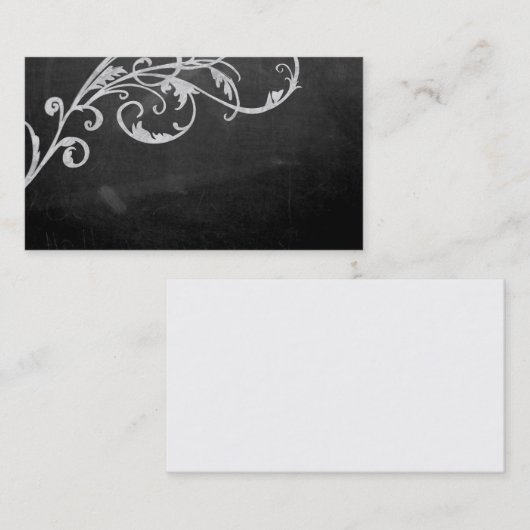 Elegant scroll in visitekaartje van krijt (Voorkant / Achterkant)