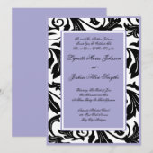 Elegant Scroll Lavender Wedding Invitations Kaart (Voorkant / Achterkant)
