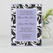 Elegant Scroll Lavender Wedding Invitations Kaart (Staand voorkant)