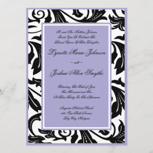 Elegant Scroll Lavender Wedding Invitations Kaart