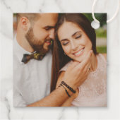 Elegant Scroll Lijst bruiloft monogram Bedankjes Labels (Achterkant)