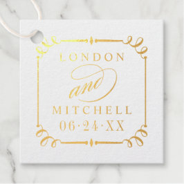 Elegant Scroll Lijst bruiloft monogram Bedankjes Labels