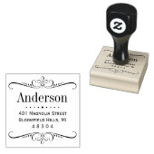 Elegant Scroll Lijst Retouradres Rubberstempel (Gestempeld)
