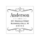 Elegant Scroll Lijst Retouradres Rubberstempel (Afrduk)