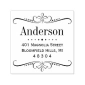 Elegant Scroll Lijst Retouradres Zelfinktende Stempel (Design)