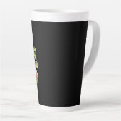 Elegant Scroll Monogram met Floral Twig Latte Mok (Rechterhoek)