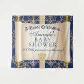Elegant Scroll Prince Baby shower Achtergrond Wandkleed (Voorkant (horizontaal))
