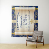Elegant Scroll Prince Baby shower Achtergrond Wandkleed (In situ)