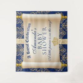 Elegant Scroll Prince Baby shower Achtergrond Wandkleed