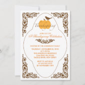 Elegant Scroll Pumpkin Thanksgiving Uitnodigingen (Voorkant)