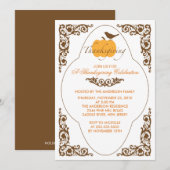 Elegant Scroll Pumpkin Thanksgiving Uitnodigingen (Voorkant / Achterkant)