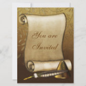 Elegant Scroll, Quill en Inkwell Kaart (Voorkant)