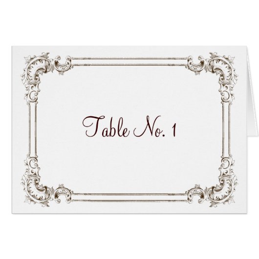 Elegant Scroll  Style Lijst Place Card (Voorkant Horizontaal)
