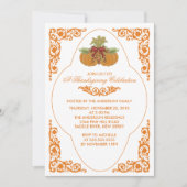 Elegant Scroll Thanksgiving Dinner Invitations Kaart (Voorkant)