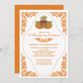 Elegant Scroll Thanksgiving Dinner Invitations Kaart (Voorkant / Achterkant)