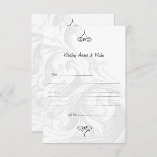 Elegant Scroll Wedding Advice Kaarten (Voorkant / Achterkant)