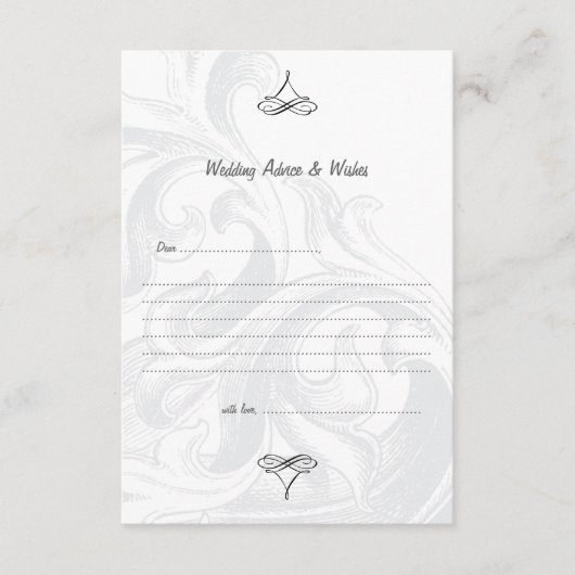 Elegant Scroll Wedding Advice Kaarten (Voorkant)