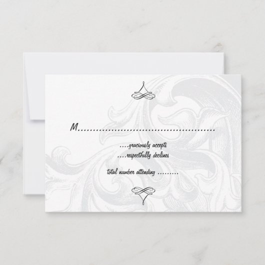 Elegant Scroll Wedding RSVP-kaarten RSVP Kaartje (Voorkant)