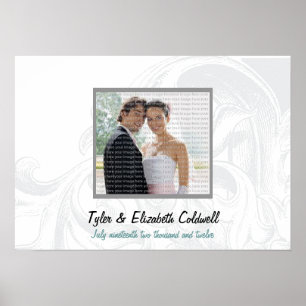 Elegant Scroll Wedding Wall Foto Art Poster