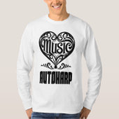 Elegant scrolled hart voor autoharp liefhebbers t-shirt (Voorkant)