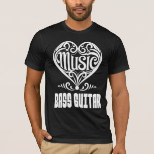 Elegant scrolled hart voor basgitaarliefhebbers t-shirt