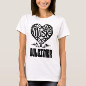 Elegant Scrolled Heart for Dulcimer Lovers T-shirt (Voorkant)