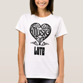 Elegant Scrolled Heart for Lute Lovers T-shirt