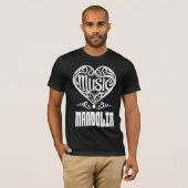 Elegant Scrolled Heart for Mandolin Lovers T-shirt (Voorkant volledig)