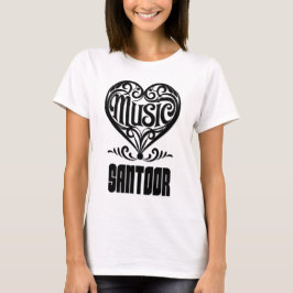Elegant Scrolled Heart for Santoor Lovers T-shirt