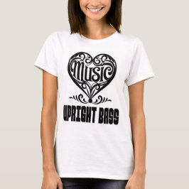 Elegant Scrolled Heart for Upright Bass Lovers T-shirt