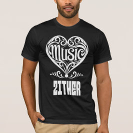 Elegant Scrolled Heart for Zither Lovers T-shirt