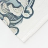 Elegant Scrolling Damask Patroon in Zacht en Blauw Fleece Deken (Hoek)