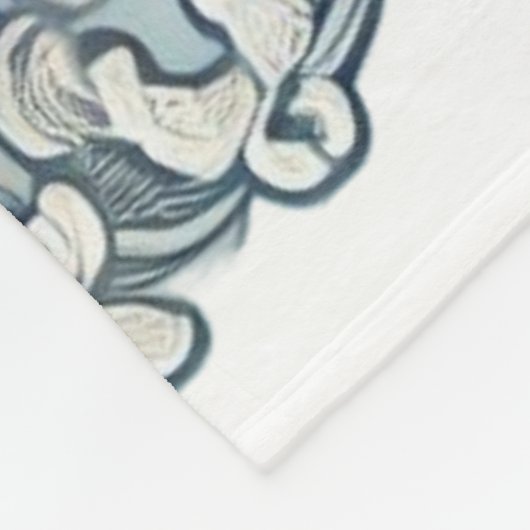 Elegant Scrolling Damask Patroon in Zacht en Blauw Fleece Deken (Hoek)