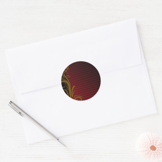 Elegant scrollontwerp ronde sticker (Envelop)