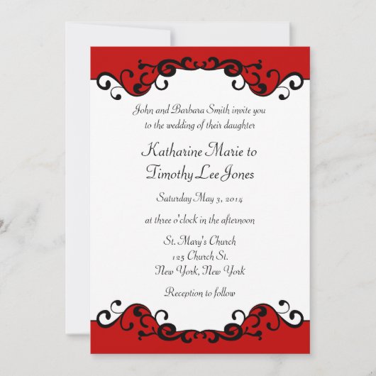 Elegant Scrolls Border Wedding Kaart (Voorkant)